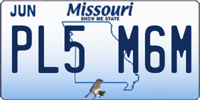 MO license plate PL5M6M