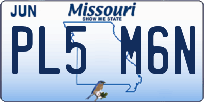 MO license plate PL5M6N