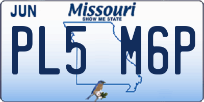 MO license plate PL5M6P