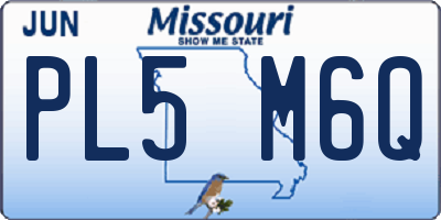 MO license plate PL5M6Q
