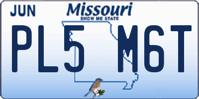 MO license plate PL5M6T