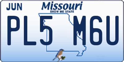 MO license plate PL5M6U