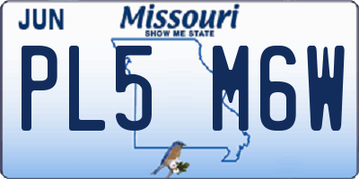 MO license plate PL5M6W