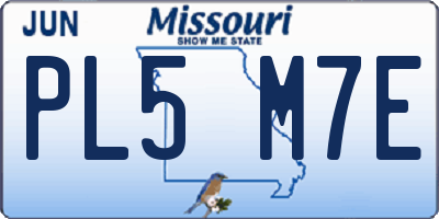 MO license plate PL5M7E