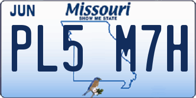 MO license plate PL5M7H