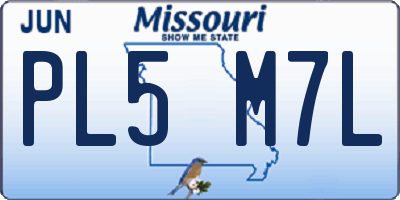 MO license plate PL5M7L