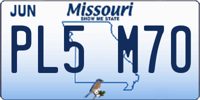 MO license plate PL5M7O