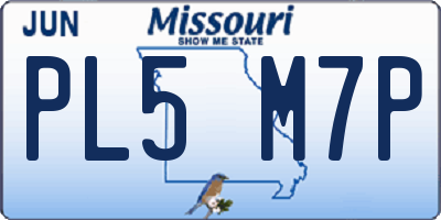 MO license plate PL5M7P