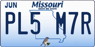MO license plate PL5M7R