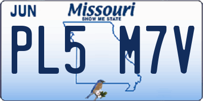 MO license plate PL5M7V