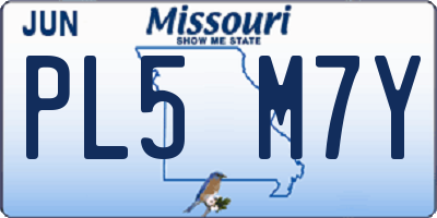MO license plate PL5M7Y