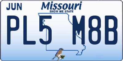 MO license plate PL5M8B