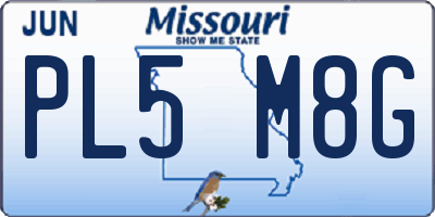 MO license plate PL5M8G