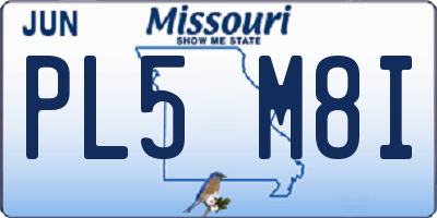 MO license plate PL5M8I