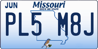 MO license plate PL5M8J