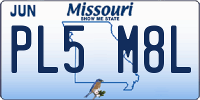 MO license plate PL5M8L