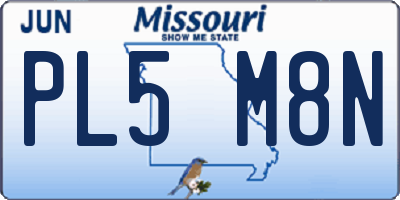 MO license plate PL5M8N