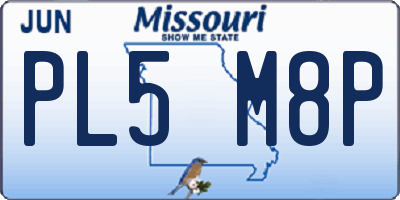 MO license plate PL5M8P