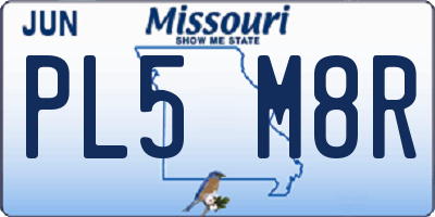 MO license plate PL5M8R