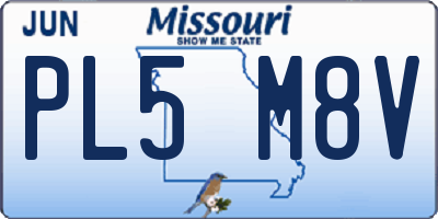 MO license plate PL5M8V