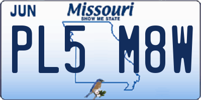 MO license plate PL5M8W