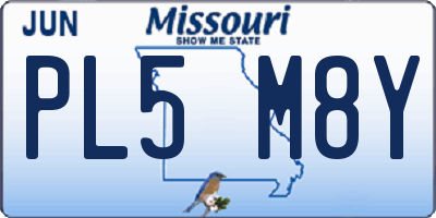 MO license plate PL5M8Y