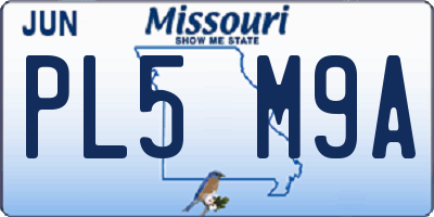 MO license plate PL5M9A