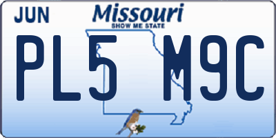 MO license plate PL5M9C