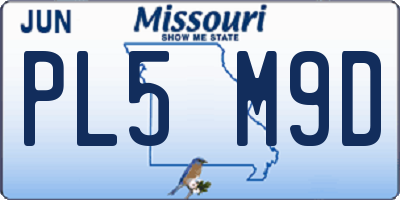MO license plate PL5M9D