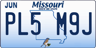 MO license plate PL5M9J