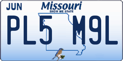 MO license plate PL5M9L