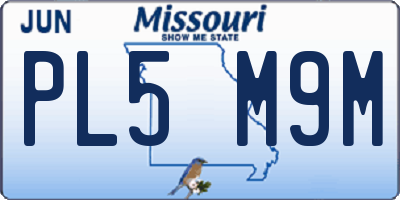 MO license plate PL5M9M