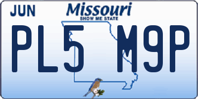 MO license plate PL5M9P