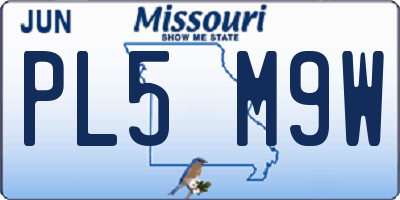 MO license plate PL5M9W