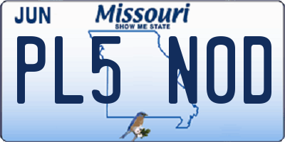MO license plate PL5N0D