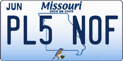 MO license plate PL5N0F