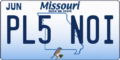 MO license plate PL5N0I