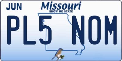 MO license plate PL5N0M