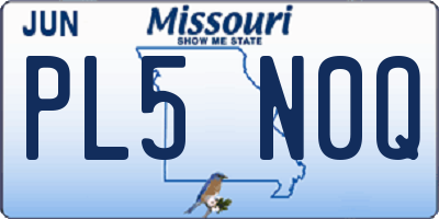 MO license plate PL5N0Q