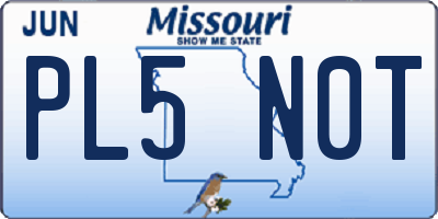 MO license plate PL5N0T