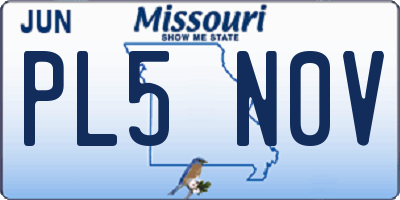 MO license plate PL5N0V