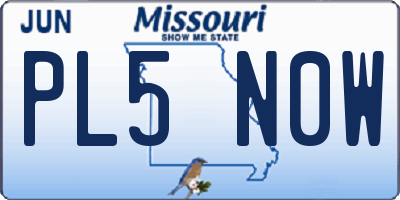 MO license plate PL5N0W