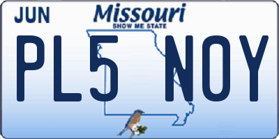 MO license plate PL5N0Y
