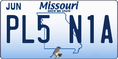 MO license plate PL5N1A