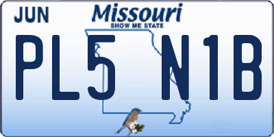 MO license plate PL5N1B