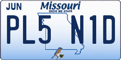 MO license plate PL5N1D