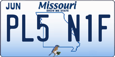 MO license plate PL5N1F