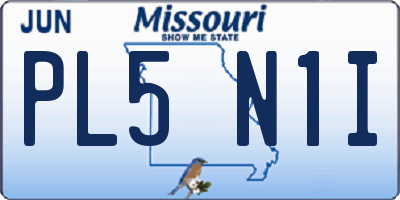 MO license plate PL5N1I