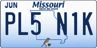 MO license plate PL5N1K