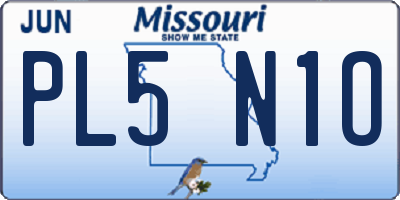 MO license plate PL5N1O